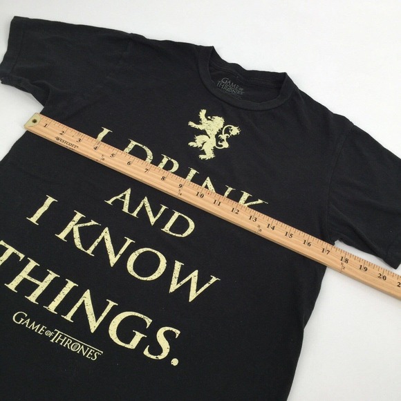Game of Thorns I Drink and Thoen Short Sleeve T-Shirts Small Black Tv Promo S - Picture 4 of 5